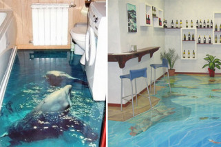 Desain unik rumah dengan lantai 3D